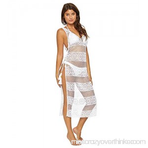 PilyQ Women's Vino Joy Lace Cover Maxi Dress Swim Cover Up White B07P1CP83T